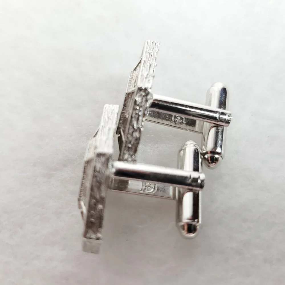 Vintage Cufflink Lot Silver Tone Black Brown Rhinestone 8 Pair